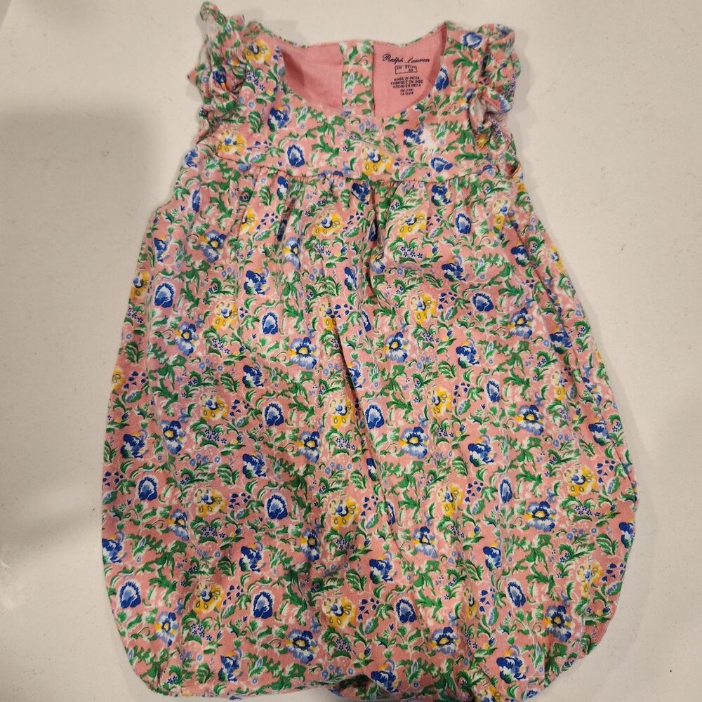 Ralph Lauren 3 Months Floral Bubble Shortall.